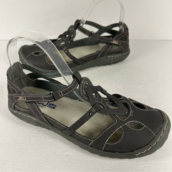 Jambu Shoes - Jambu Women's Black Strappy Sandals with Memory Foam Size 8.5